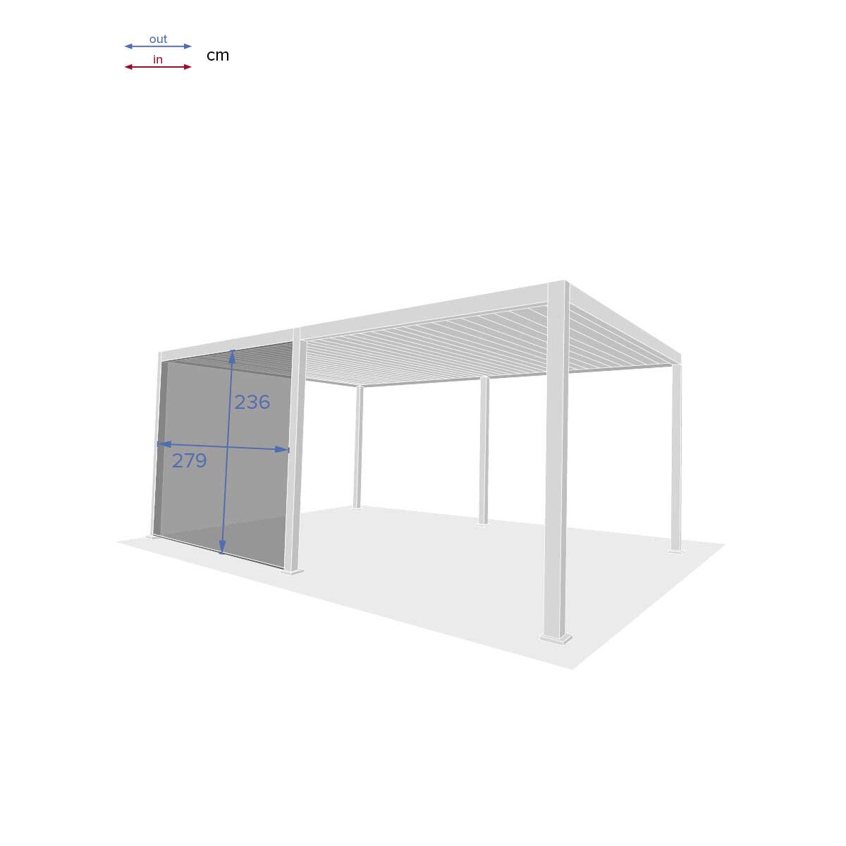 Estore para pérgola ÉVORA cinza graphite 3,6x6m,  Estore para pérgola ÉVORA cinza graphite 3,6x6m
