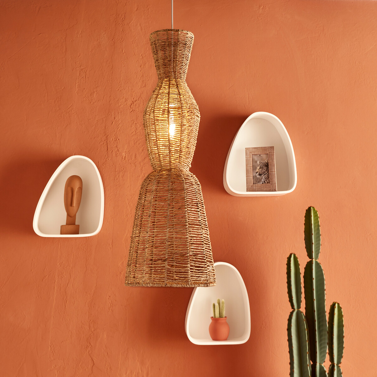 Candeeiro de teto TITUS bege em juta 68cm