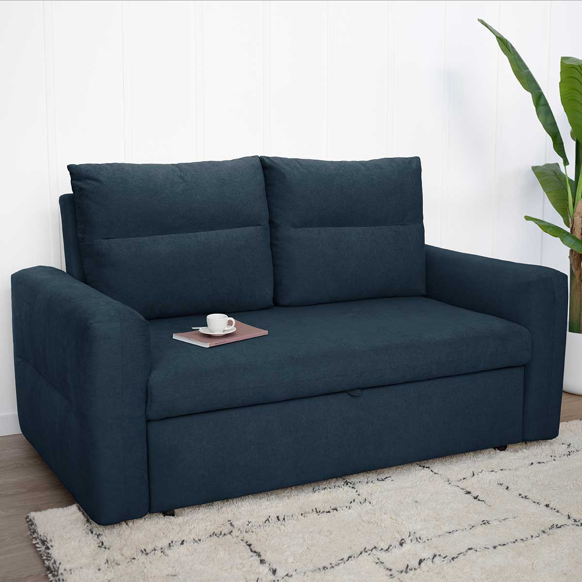 Sof&aacute; cama BAKU azul 3 lugares