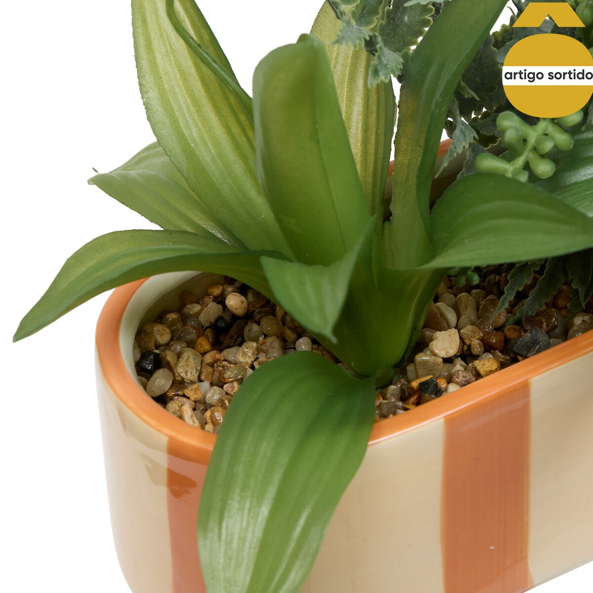 Vaso de cer&acirc;mica POOLSIDE com planta artificial