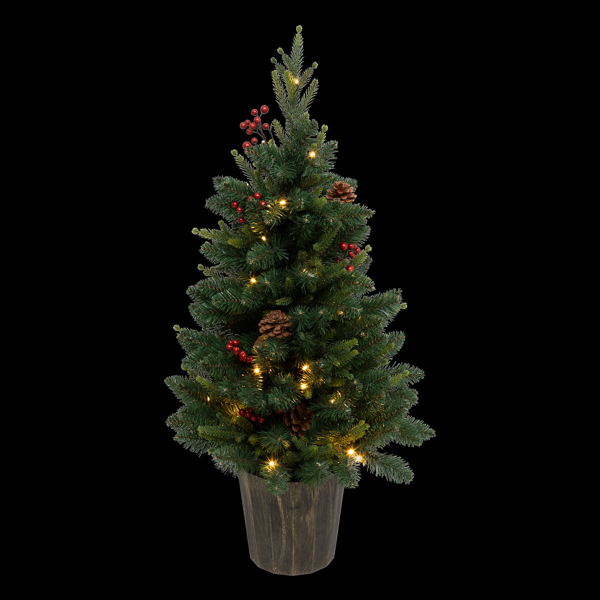 &Aacute;rvore de natal decorativa com LED branco quente 90cm