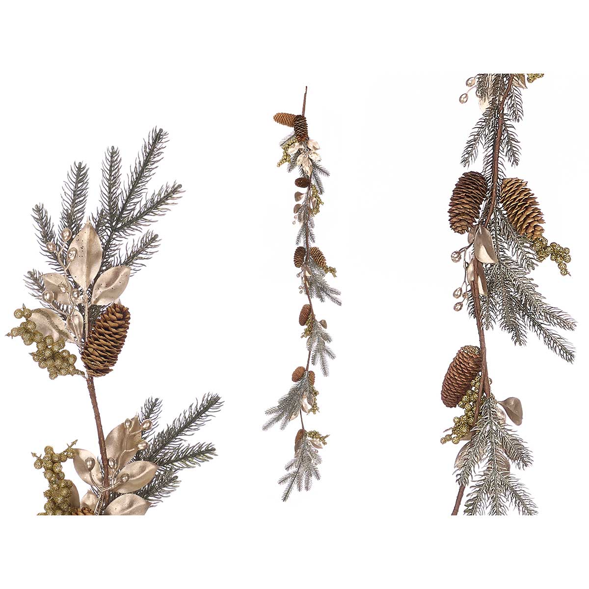 Grinalda com pinhas e bagas 150cm