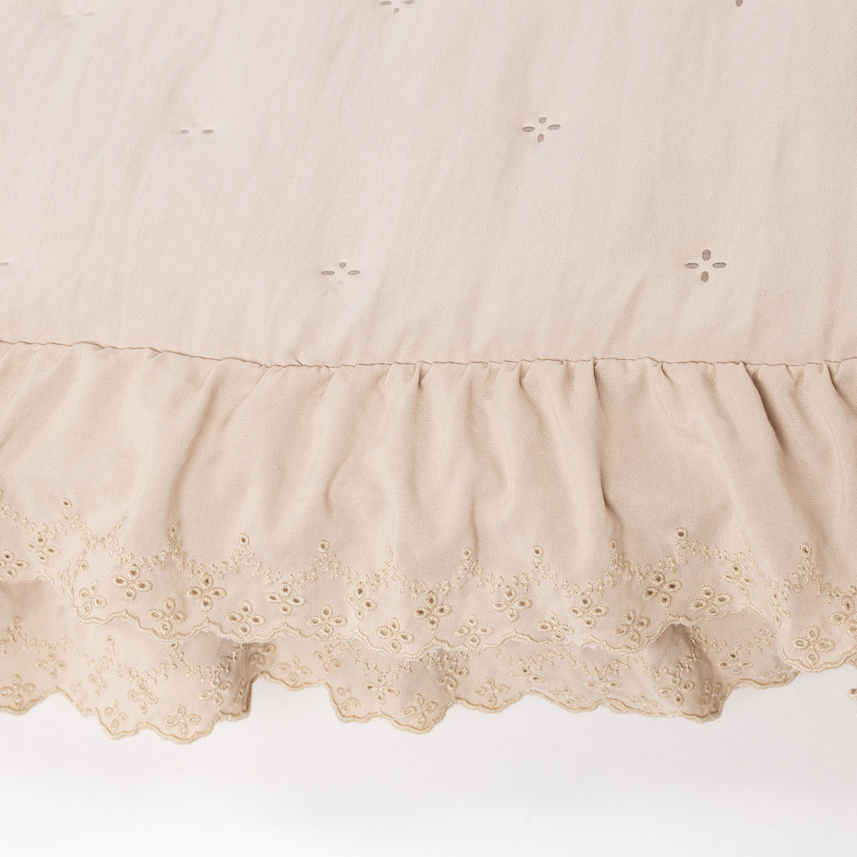 Edredão AMALFI bege com renda 250x260cm