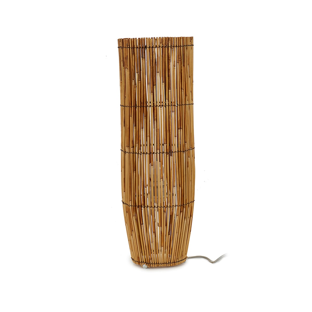 Candeeiro de p&eacute; em bambu 62cm