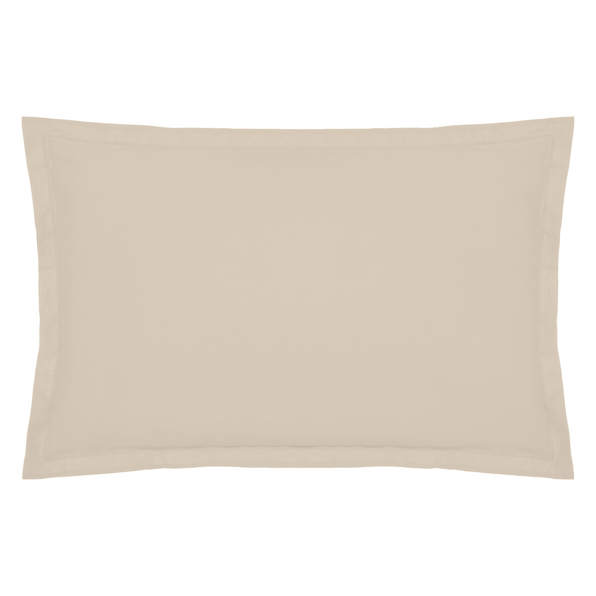 Capa de almofada bege em algod&atilde;o percal 50x70cm