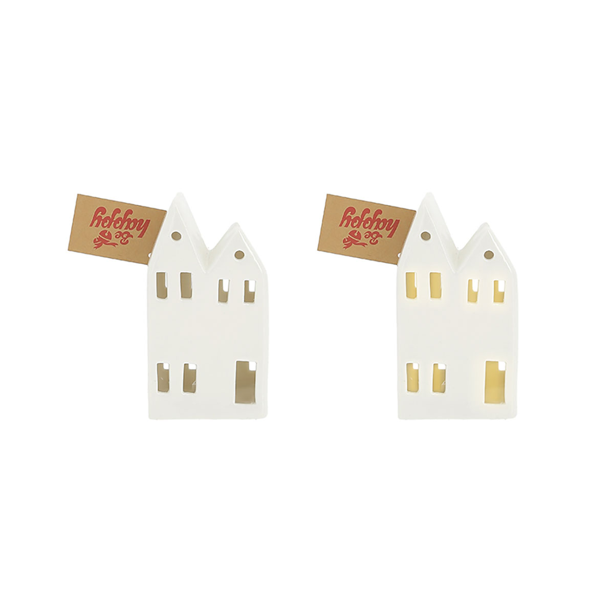 Casinha Branca Com LED 7x13cm