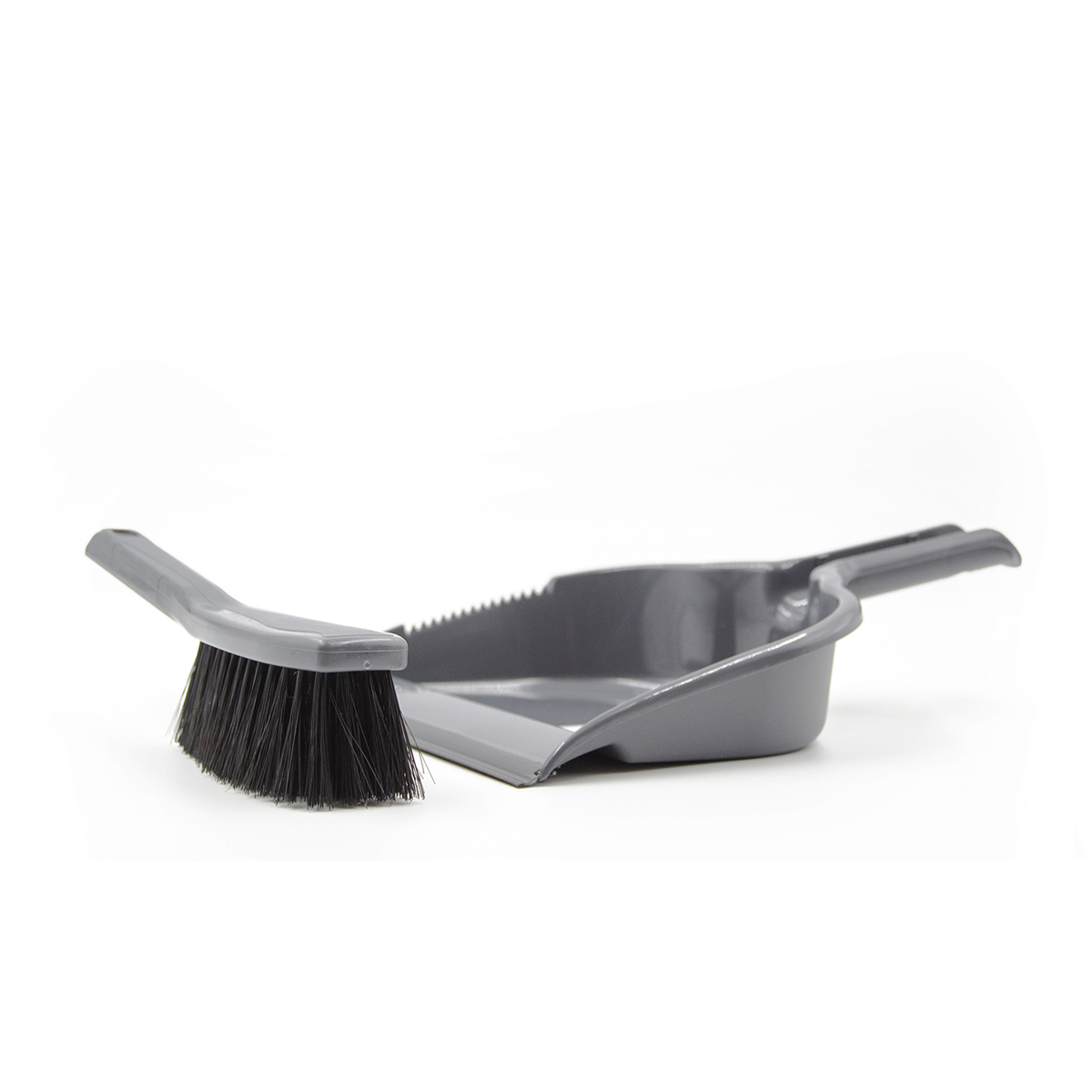 Conjunto pá de lixo com espanador cinza