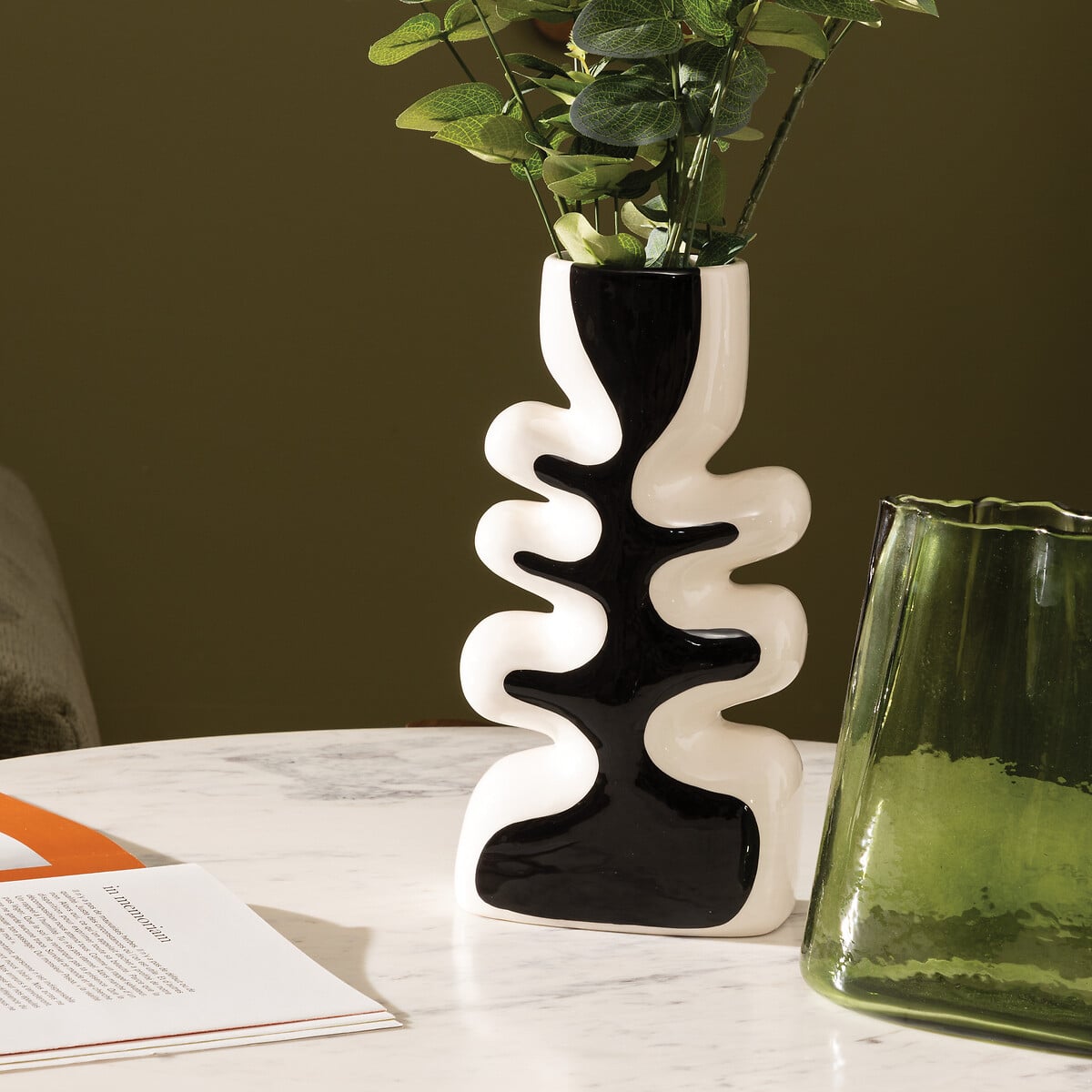 Floreira TWISTED LIME em cer&acirc;mica 28cm