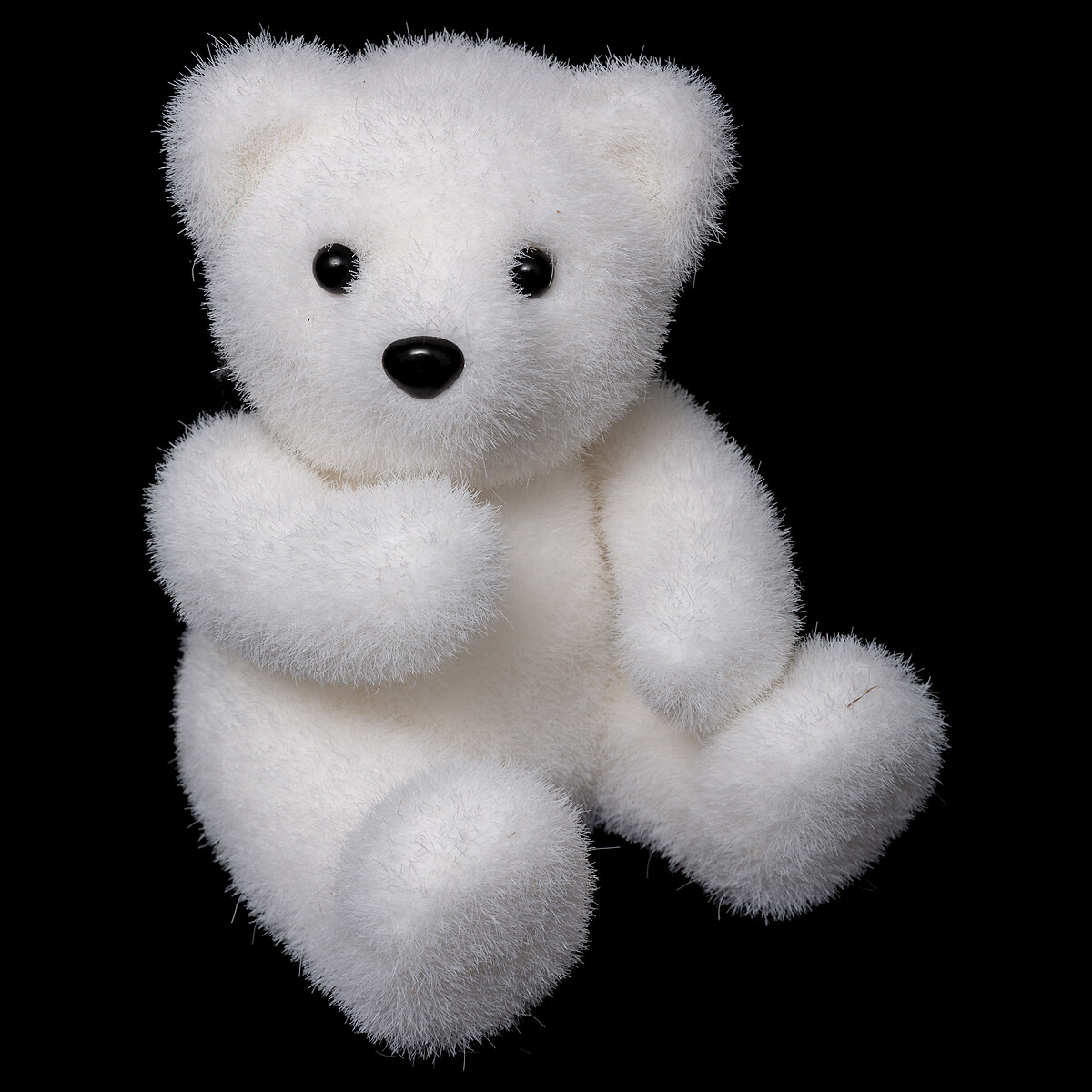 Urso polar branco sentado 15cm