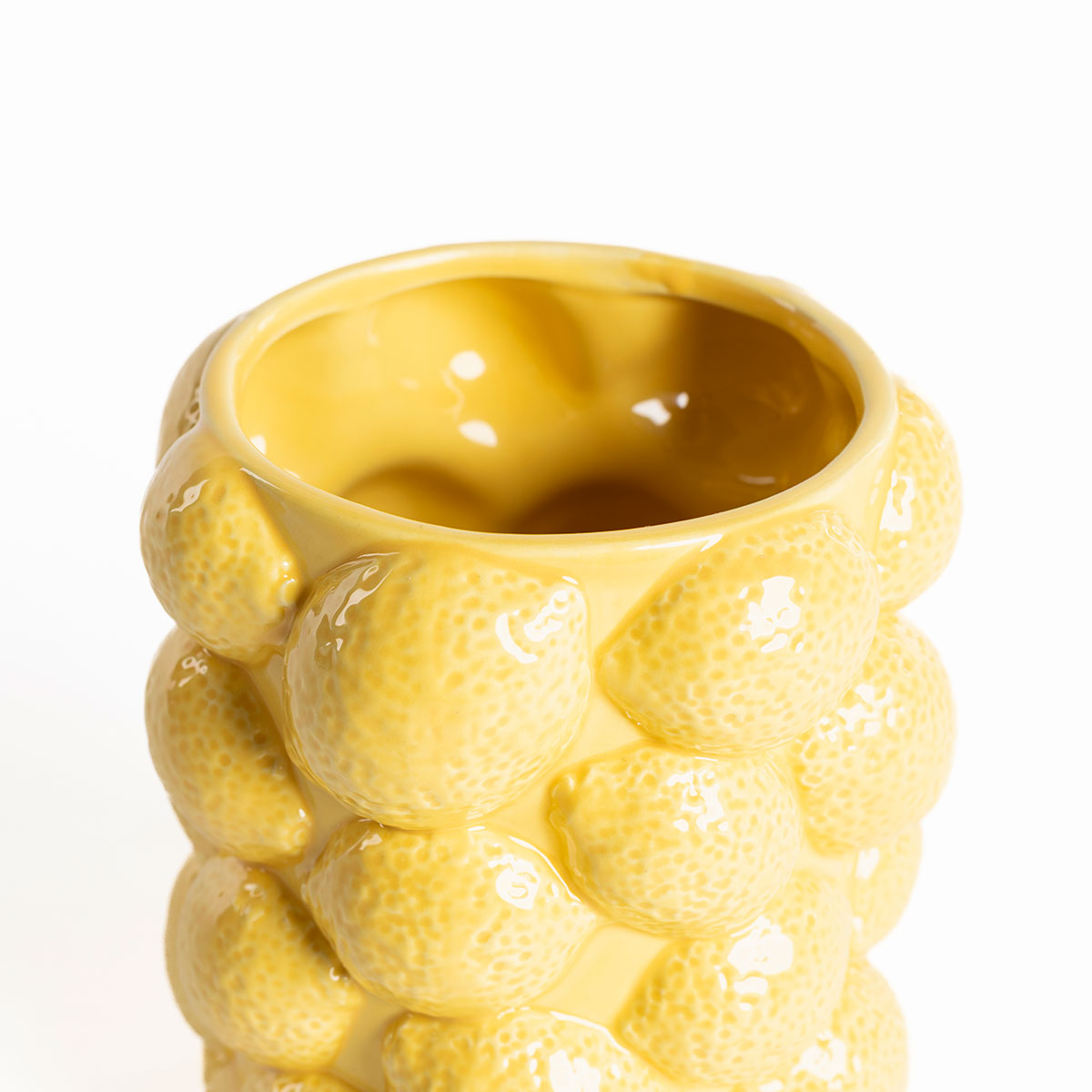 Jarra lim&otilde;es em cer&acirc;mica 17,5cm