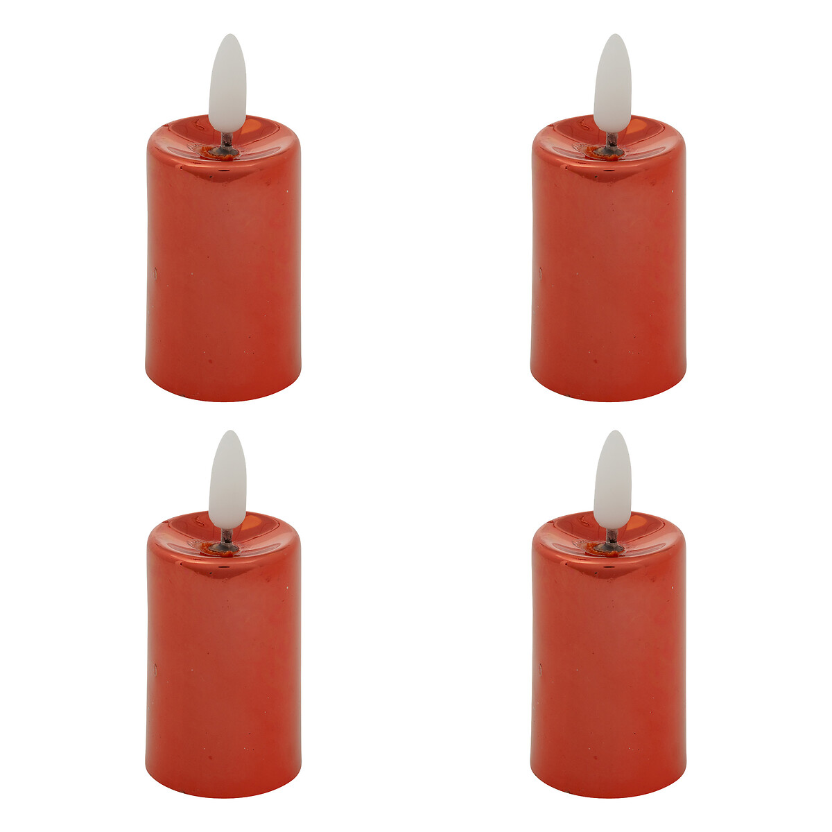 Conjunto de 4 velas led vermelhas