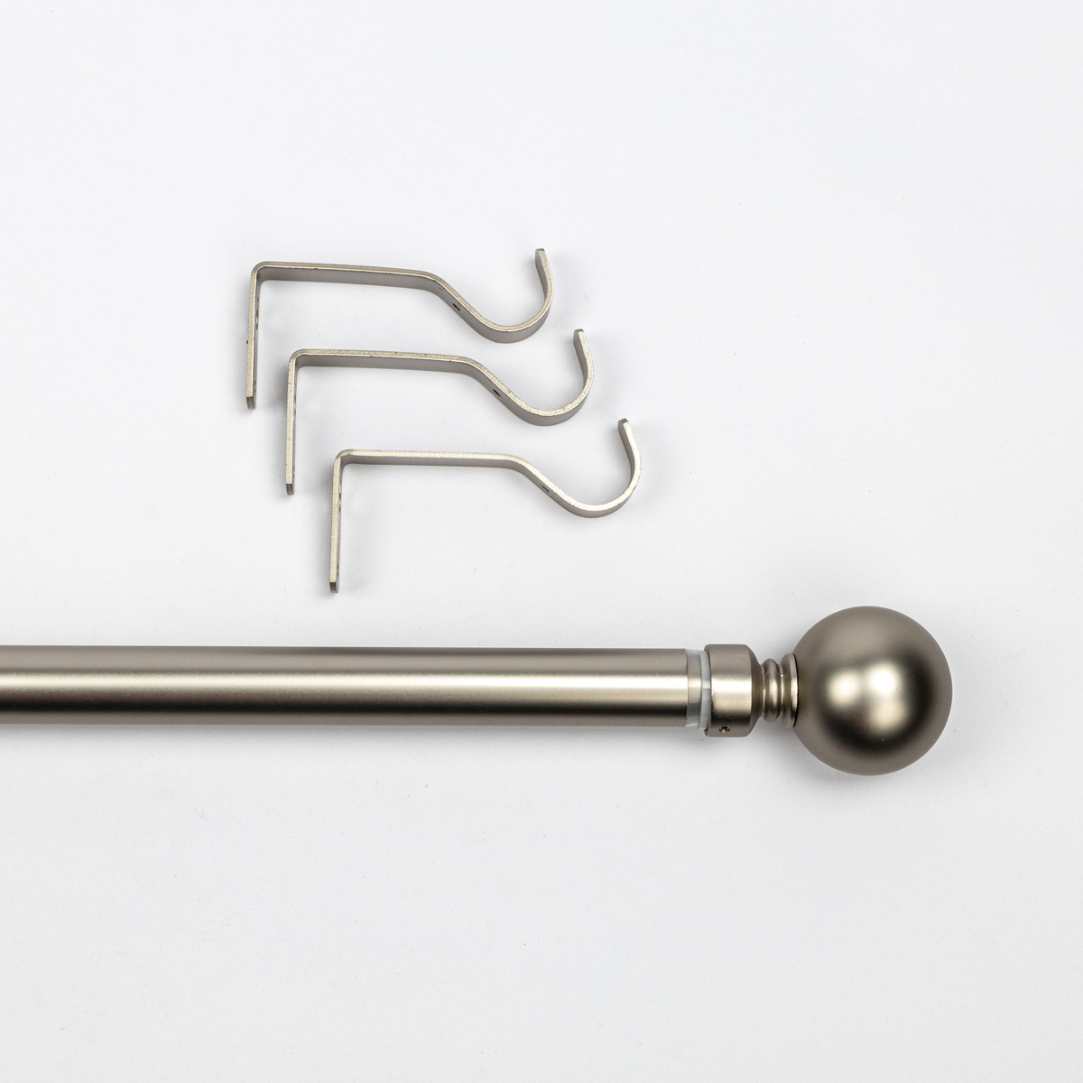 Kit varão extensível prateado 120-210cm,  Kit varão extensível prateado 120-210cm