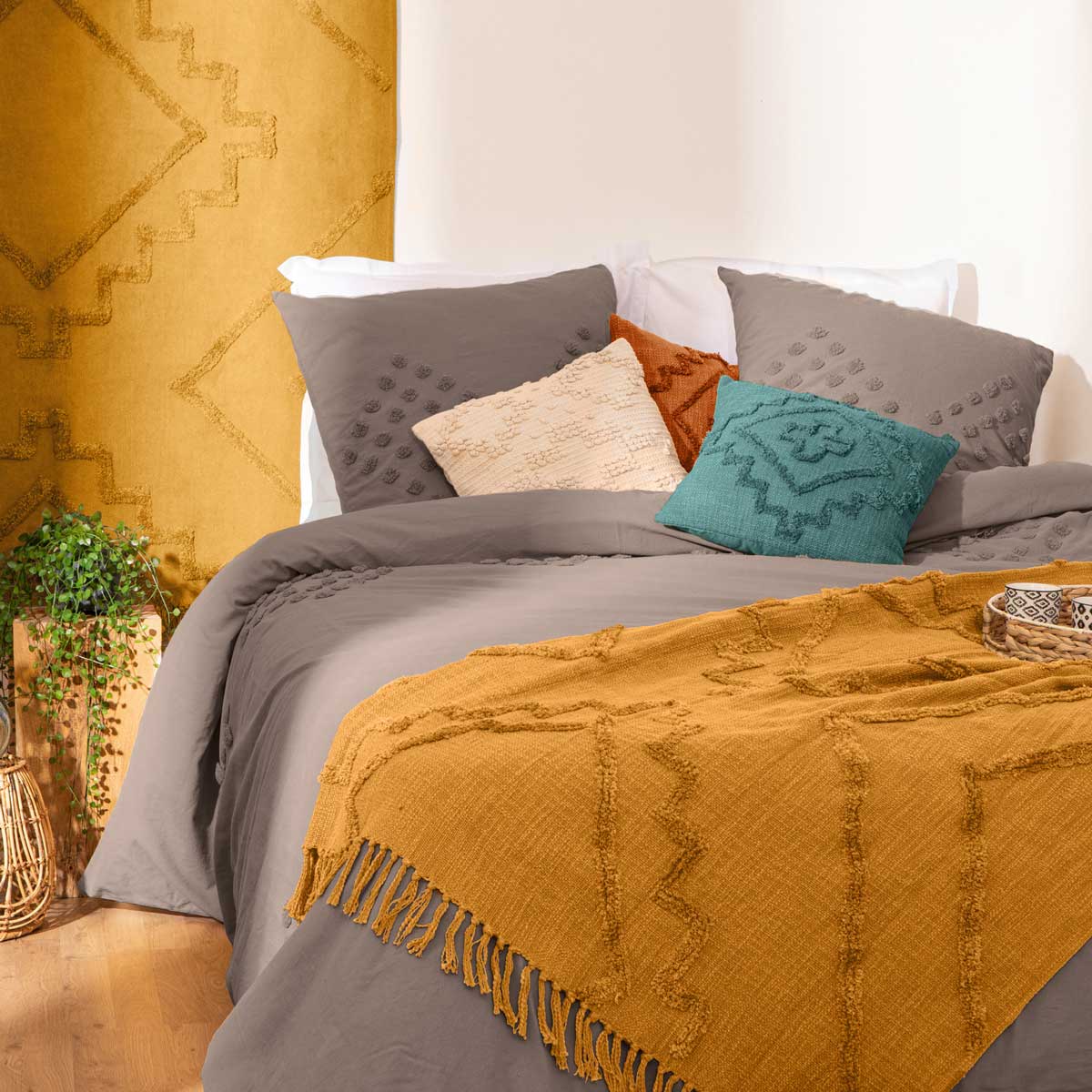 Manta INCA ocre 130x180cm