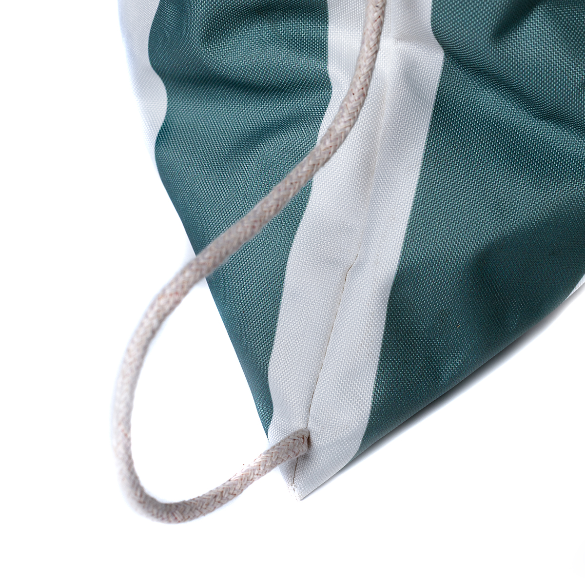 Pufe praia imperme&aacute;vel riscas branco e verde