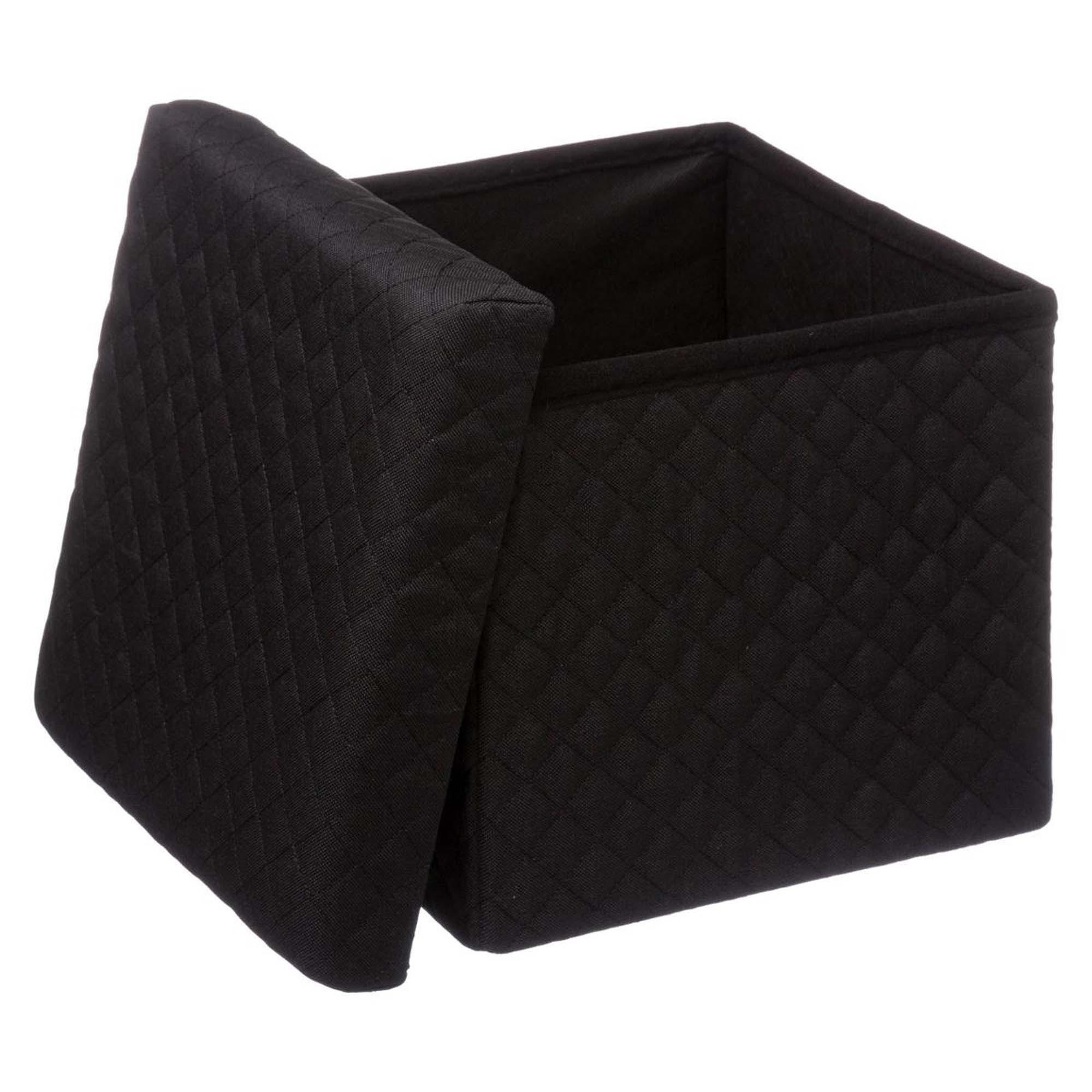 Pufe MIXMODUL em veludo preto 31x31cm