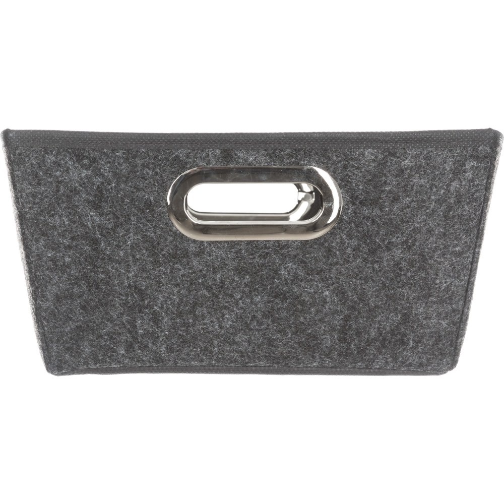 Cesto de arruma&ccedil;&atilde;o em tecido cinza escuro 13x35,5cm