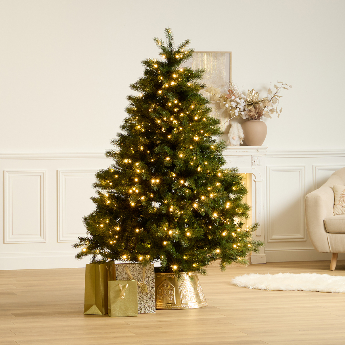 &Aacute;rvore de natal LUMERIA verde 180cm com leds