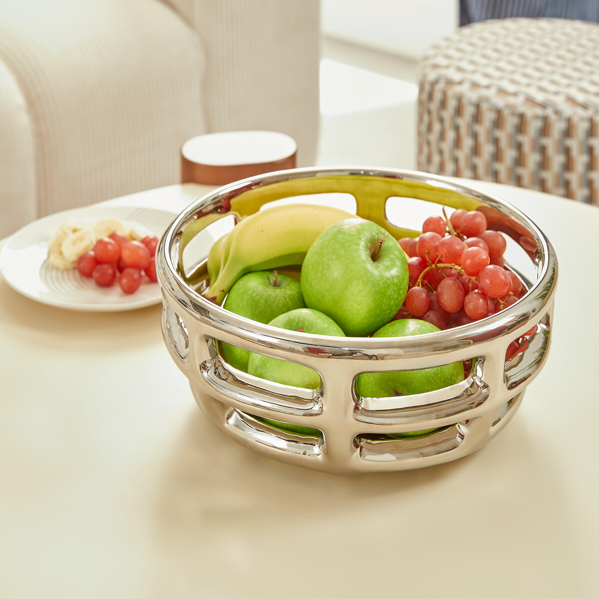 Centro de mesa SKY prateado em poliresina