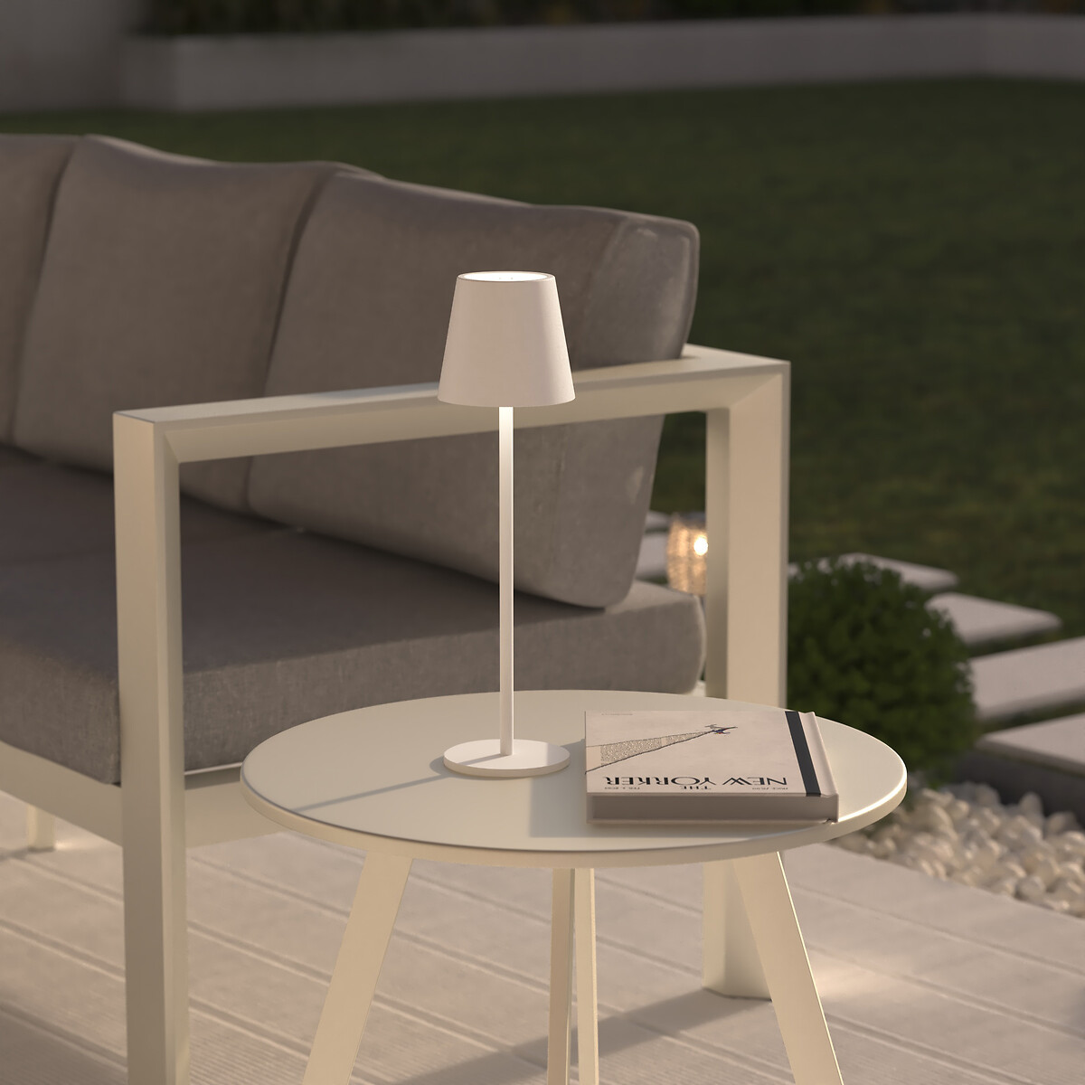 Candeeiro de mesa CODY branco usb 36cm