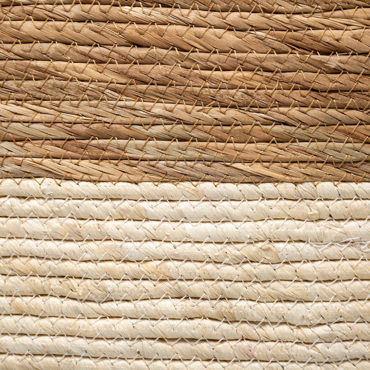 Cesto de arrumação em palha bege 15x31cm