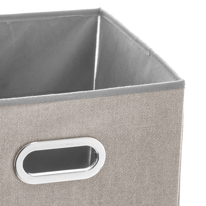 Caixa de arrumação bege com pegas 31x31cm