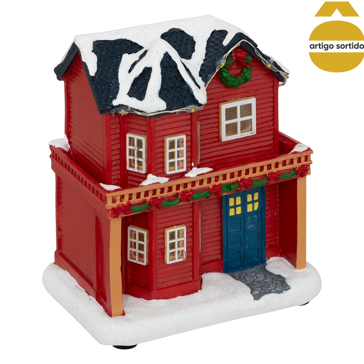 Aldeia botade elfo ou casa com LED 10,1x11,7cm