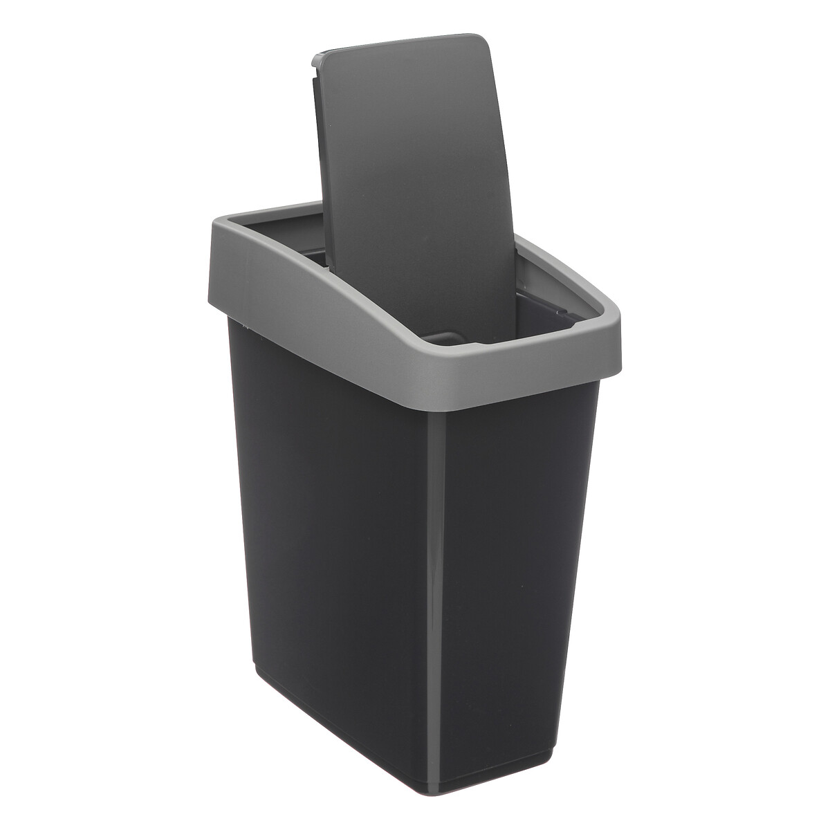 Balde do lixo de 2 aberturas preto 45l