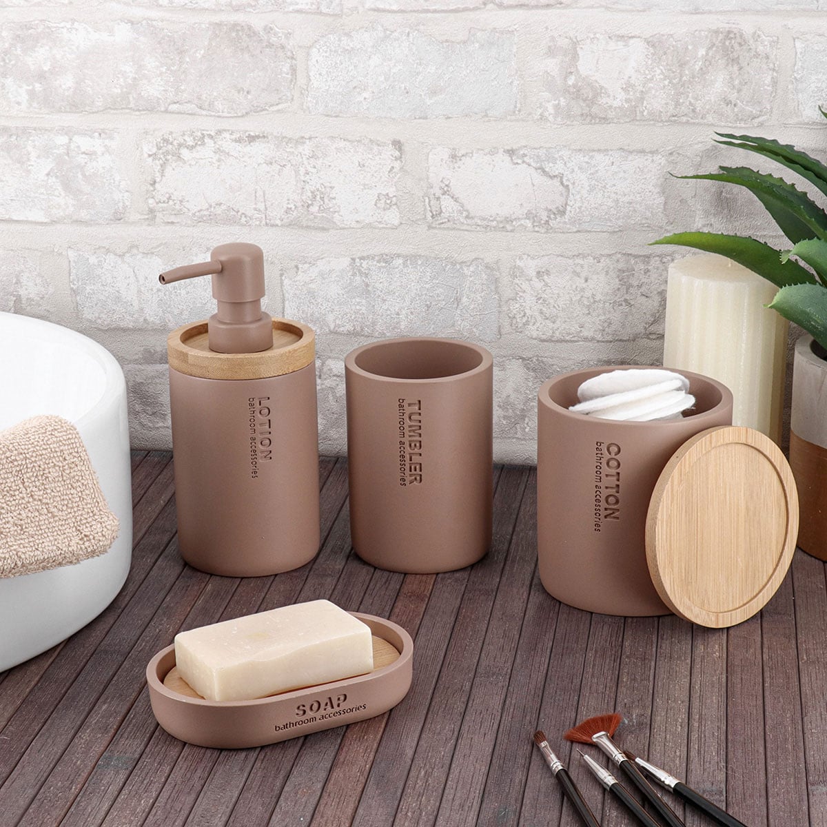 Caixa para algod&atilde;o taupe