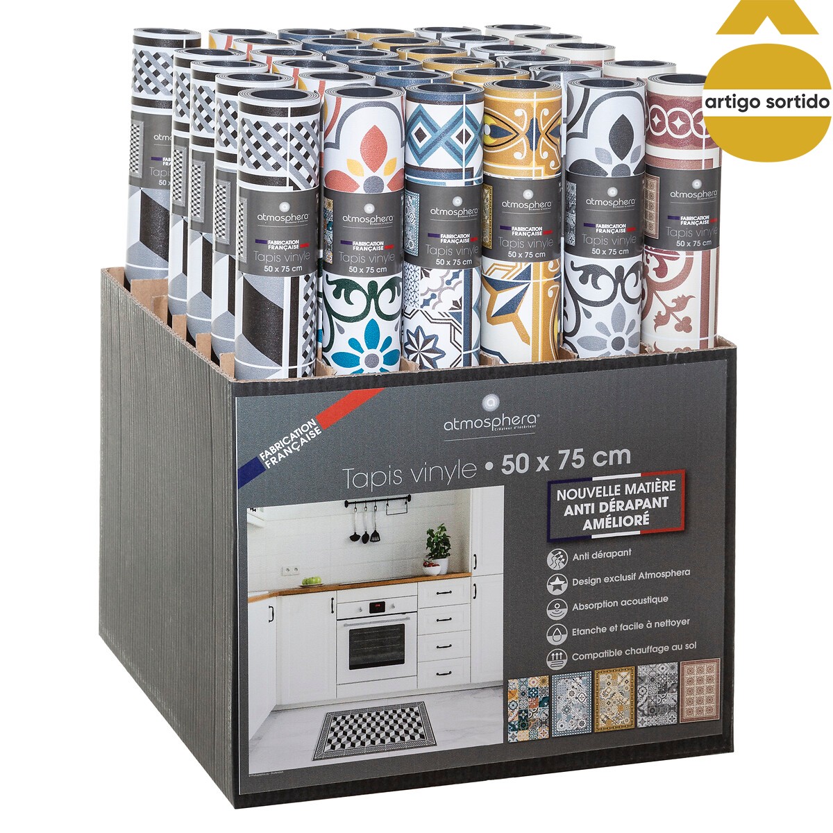 Tapete em vinil mosaico 50x75cm,  Tapete em vinil mosaico 50x75cm