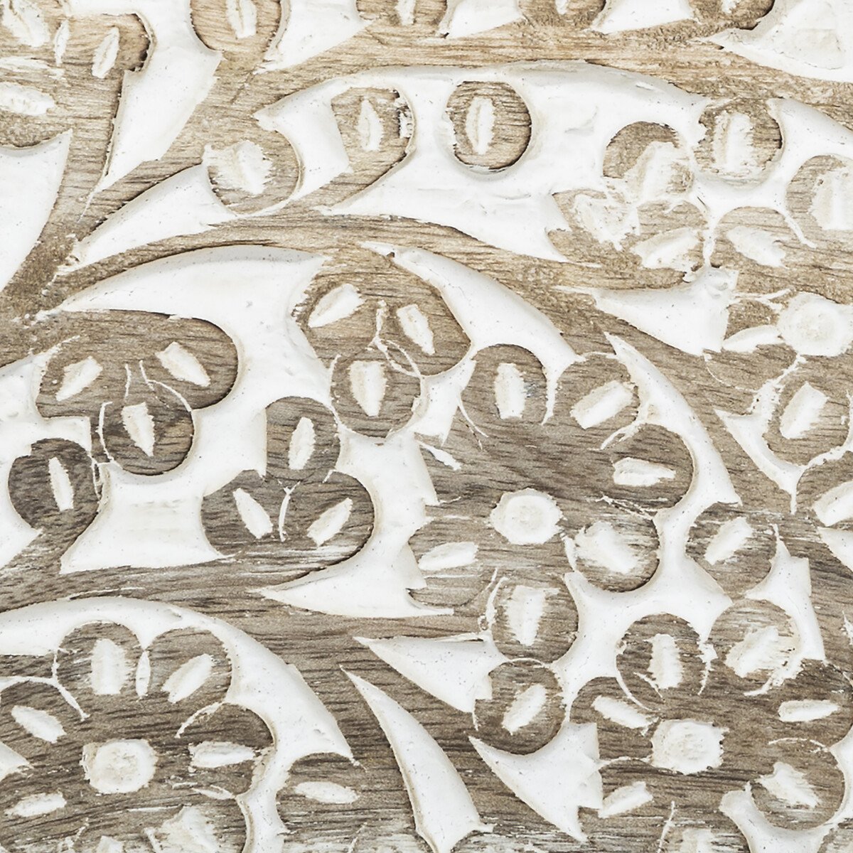 Caixa decorativa ritual bege em madeira mango 6x21cm