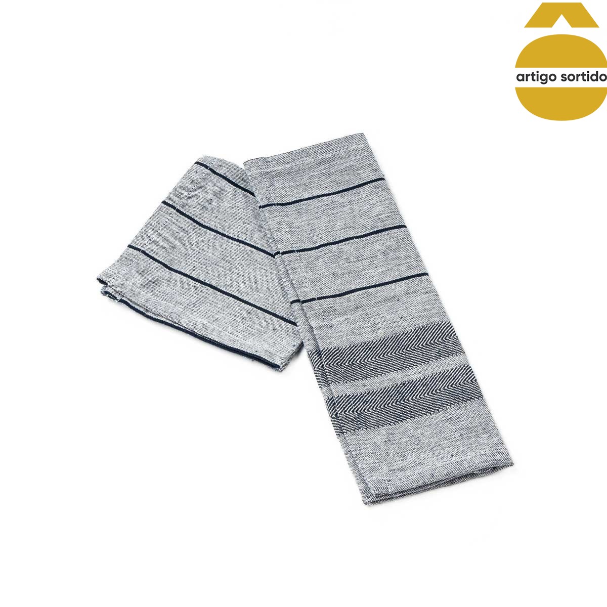 Conjunto de 2 guardanapos em algod&atilde;o reciclado