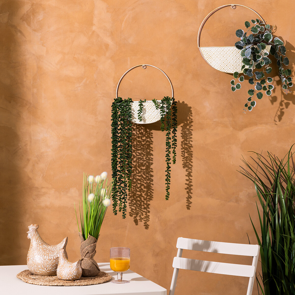 Floreira TINO em metal branco 34cm