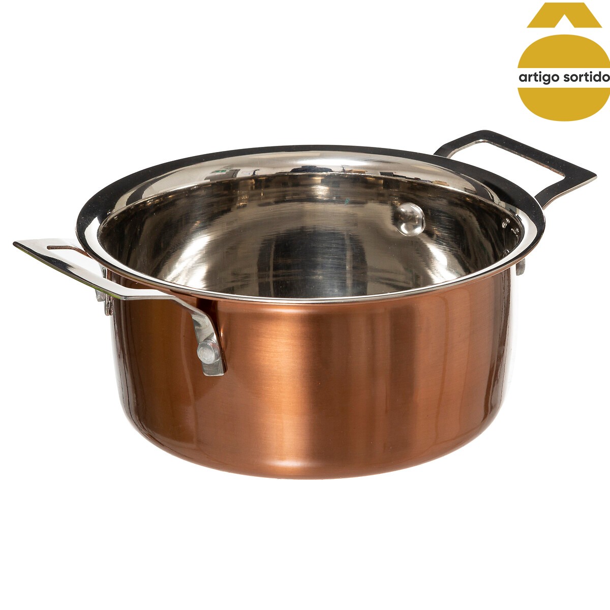 Caçarola de apresentação cobre em inox