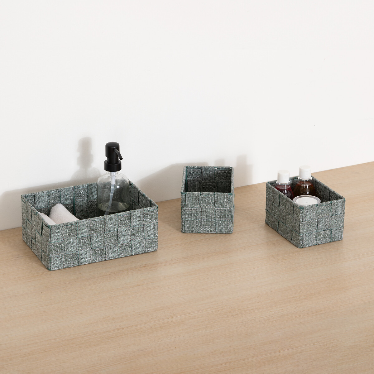 Conjunto de 3 cestos wc verde