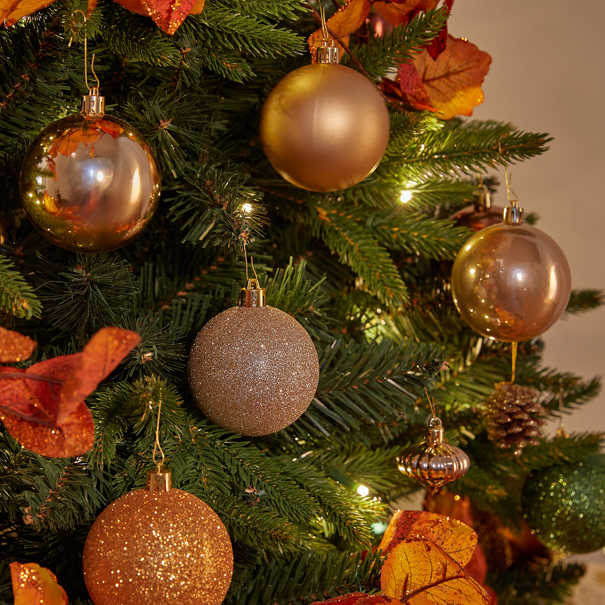 Conjunto 8 bolas de natal champanhe 7cm