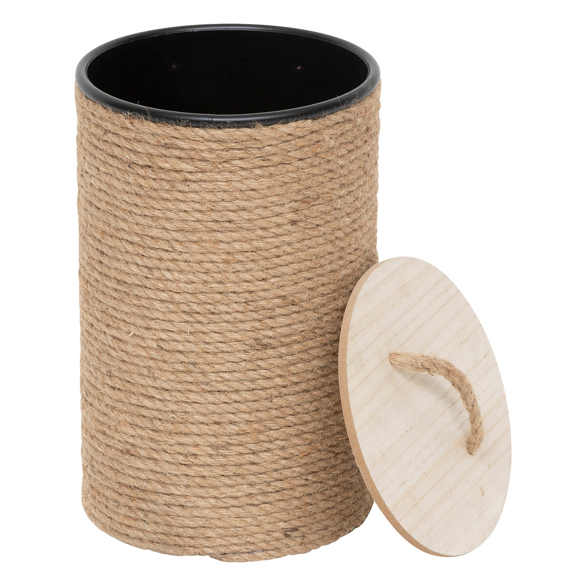 Cesto com tampa bege 38x25cm