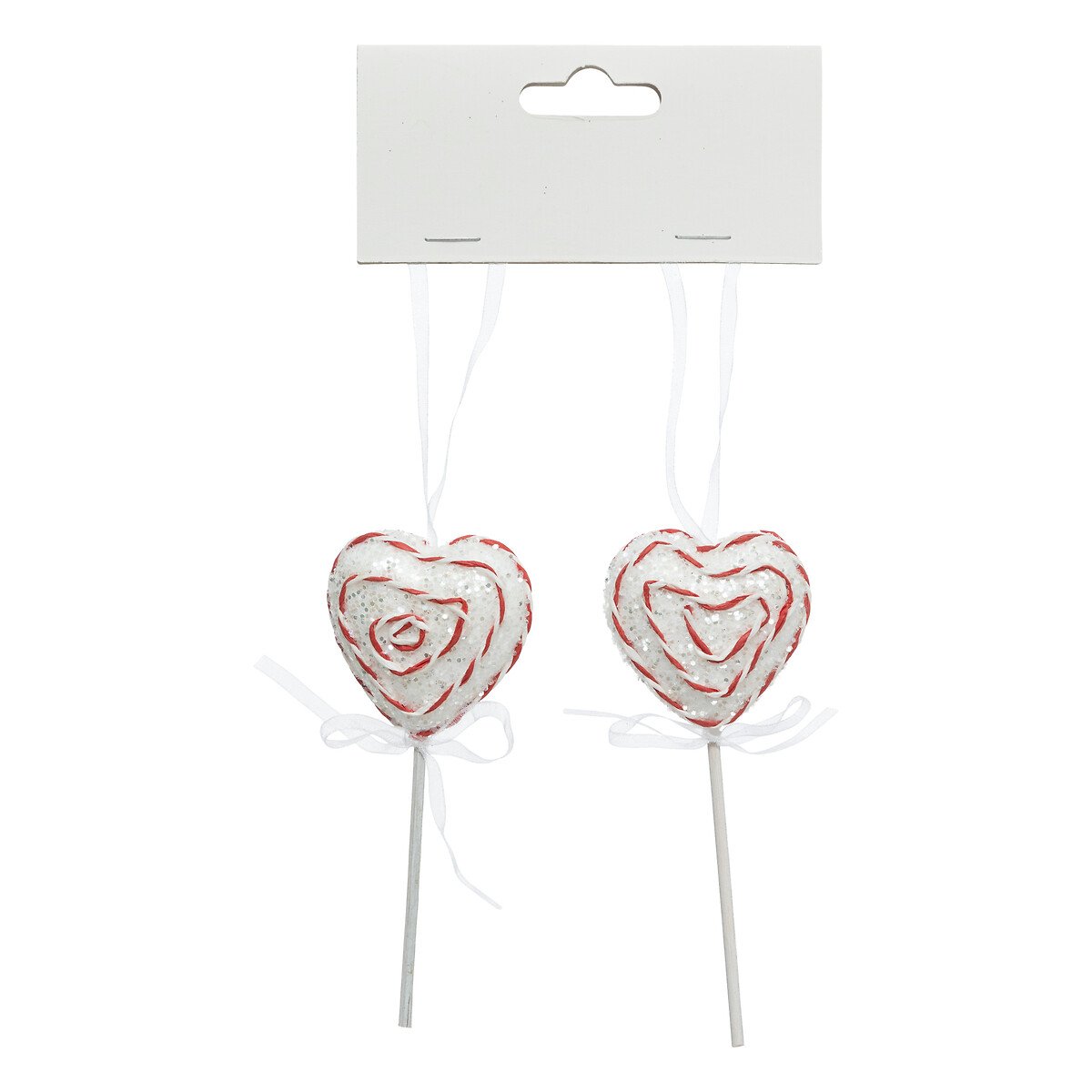 Conjunto de 2 pendurantes lollipop em forma de coração 11cm,  Conjunto de 2 pendurantes lollipop em forma de coração 11cm