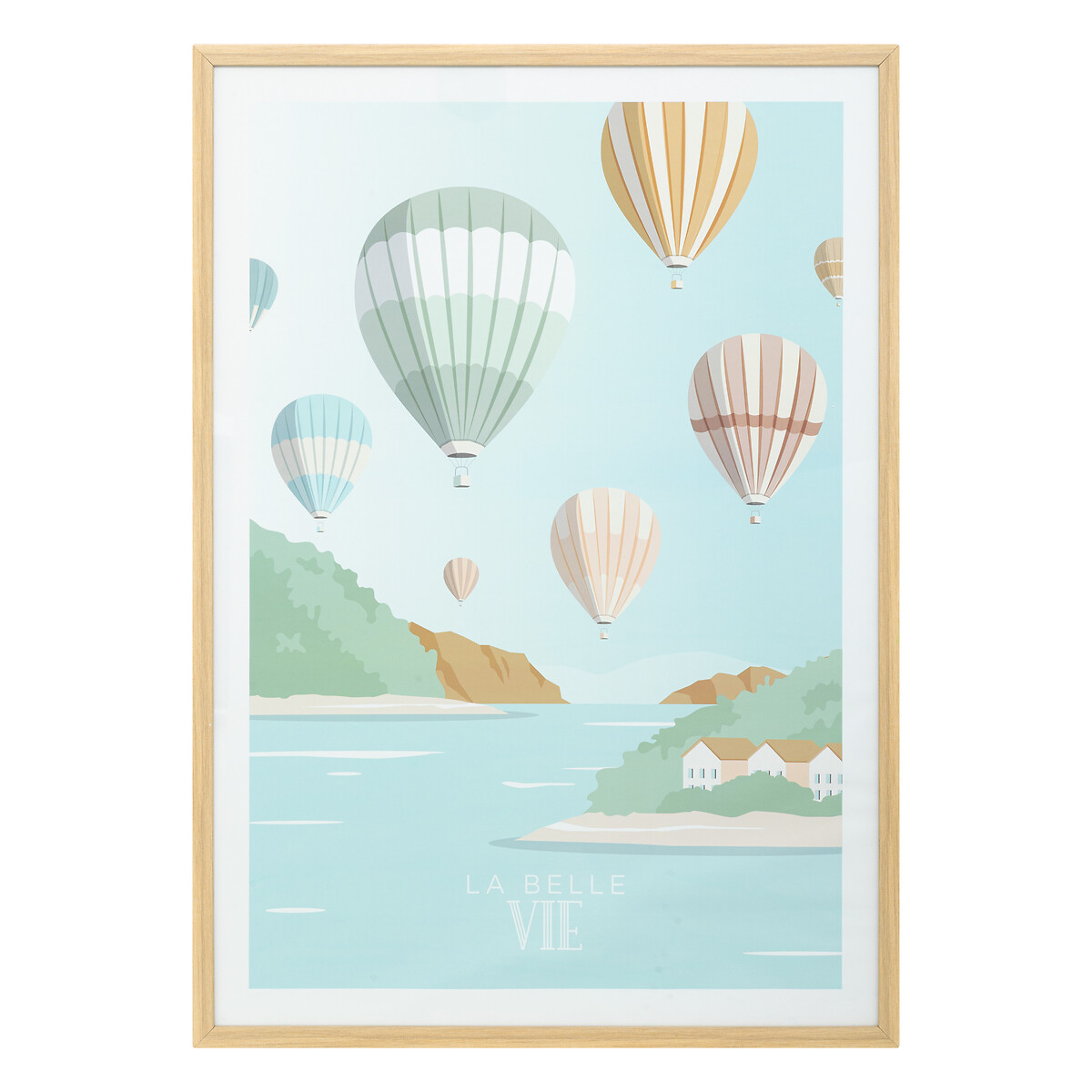 Quadro decorativo com bal&otilde;es CLAUDE 50x70cm