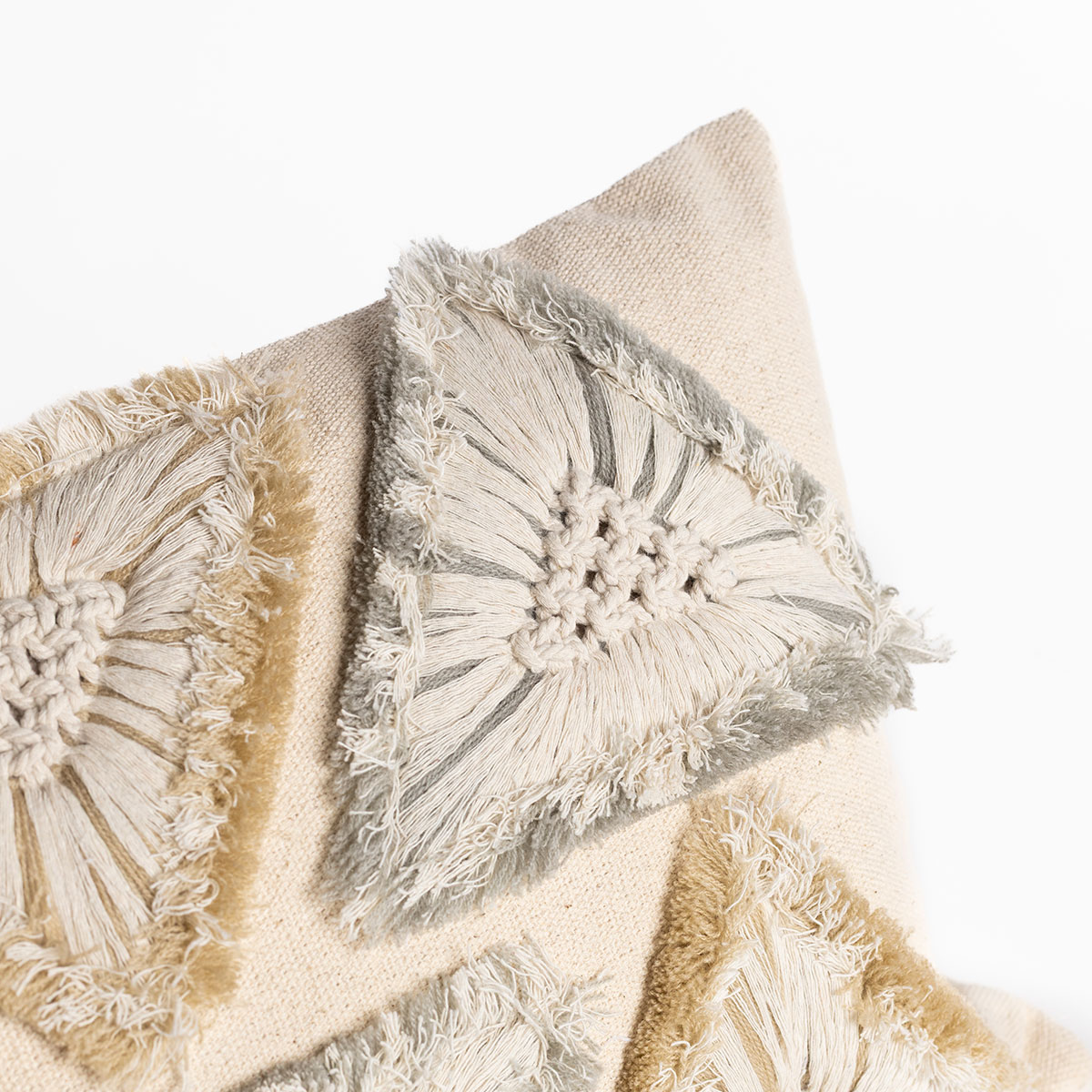 Almofada OAXACA bege com tri&acirc;ngulos 30x50cm