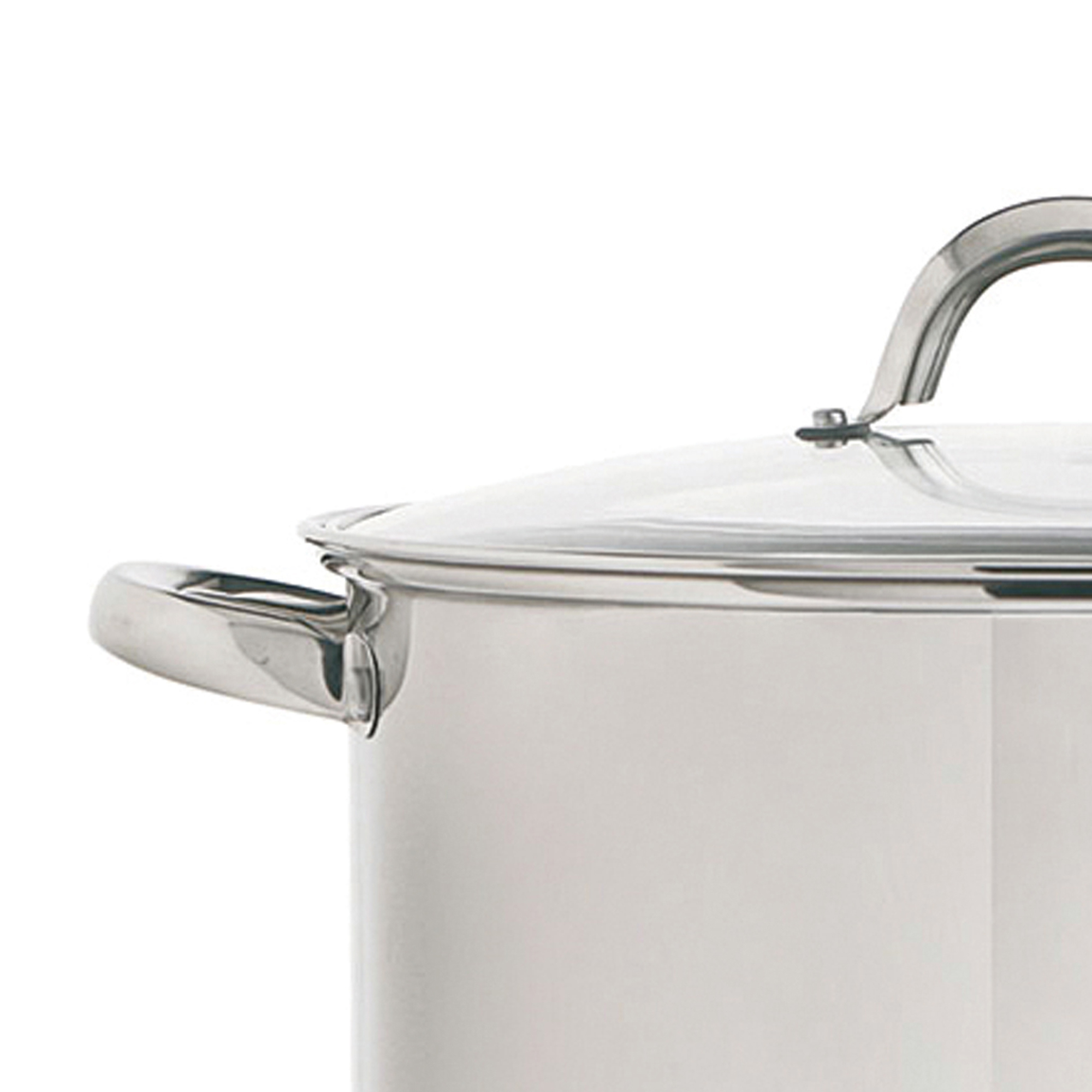 Panela inox com tampa em vidro 30cm