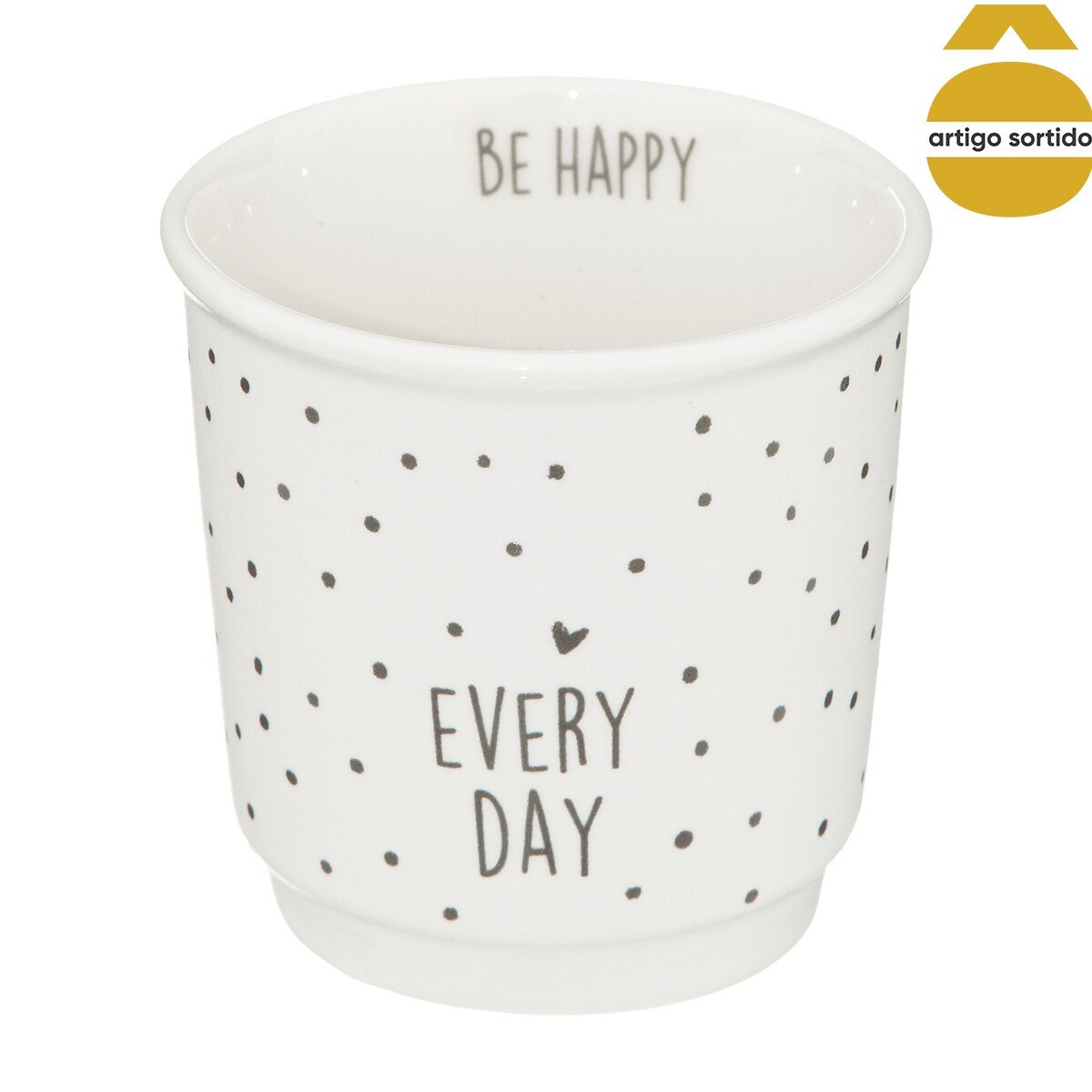 Copo de café happy em cerâmica 9cl