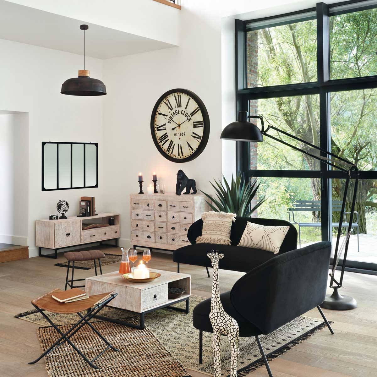 Cómoda bege AJAY em madeira mango,  Cómoda bege AJAY em madeira mango