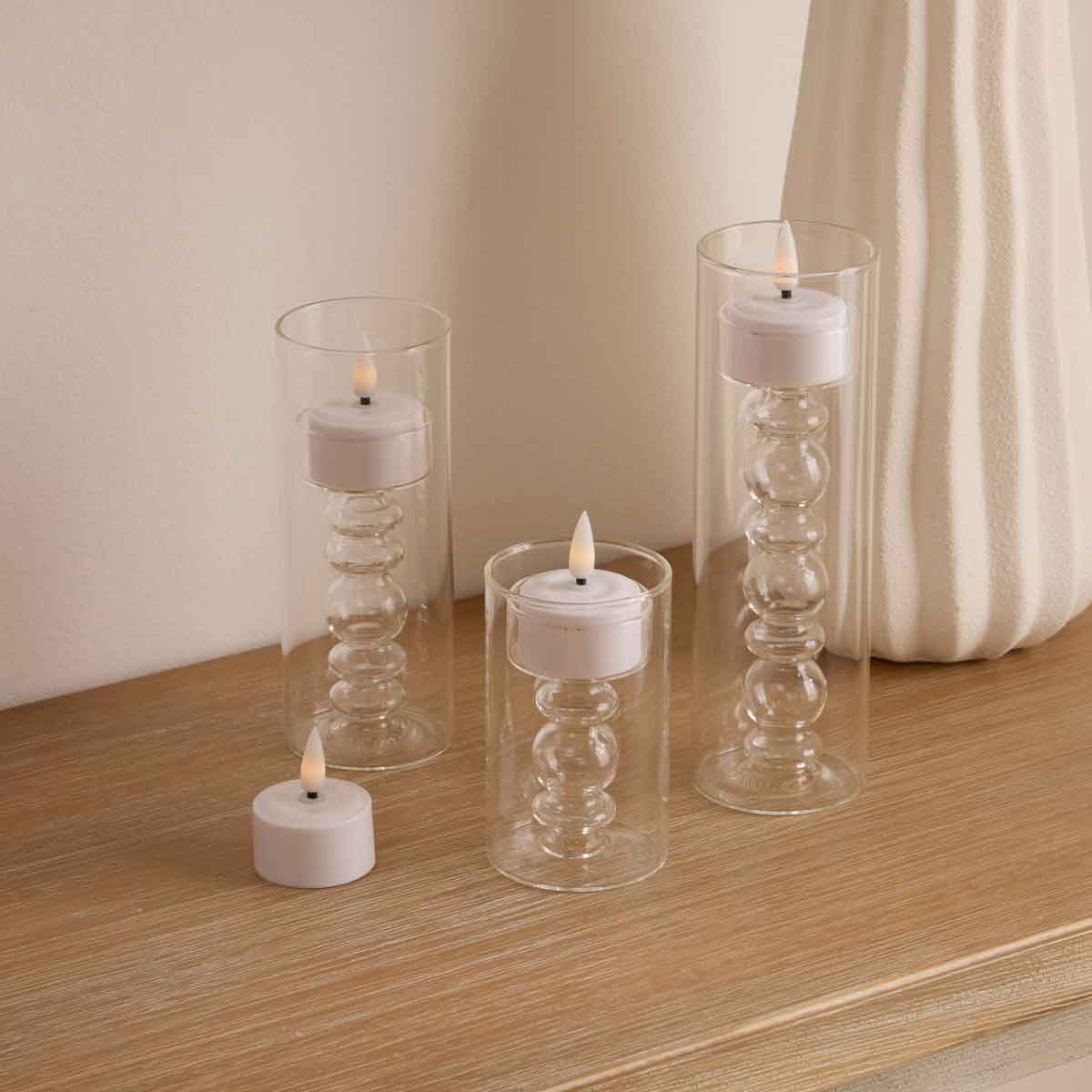 Conjunto de 4 velas tealight led AITOR branco
