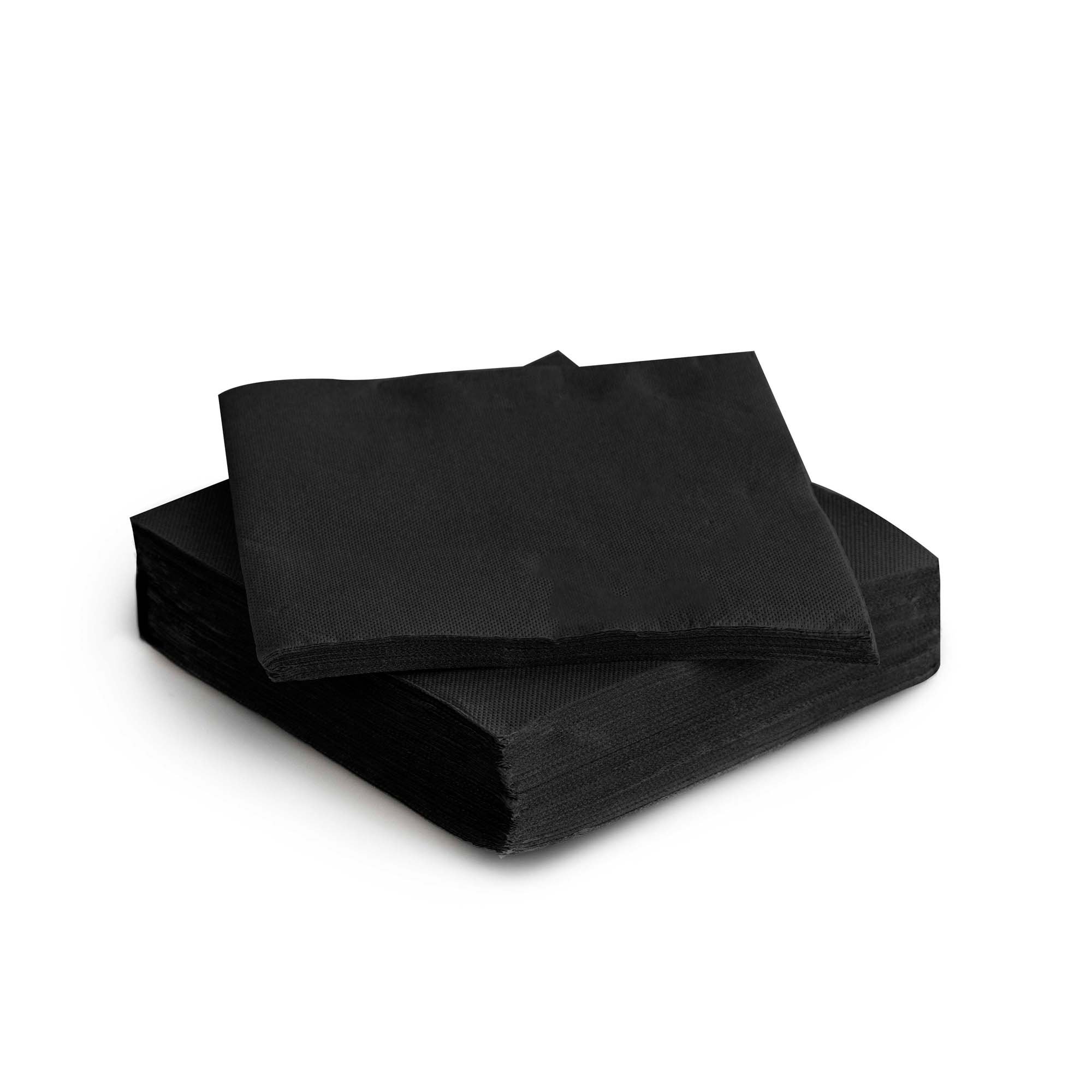 Conjunto de 30 guardanapos preto 38x38cm,  Conjunto de 30 guardanapos preto 38x38cm