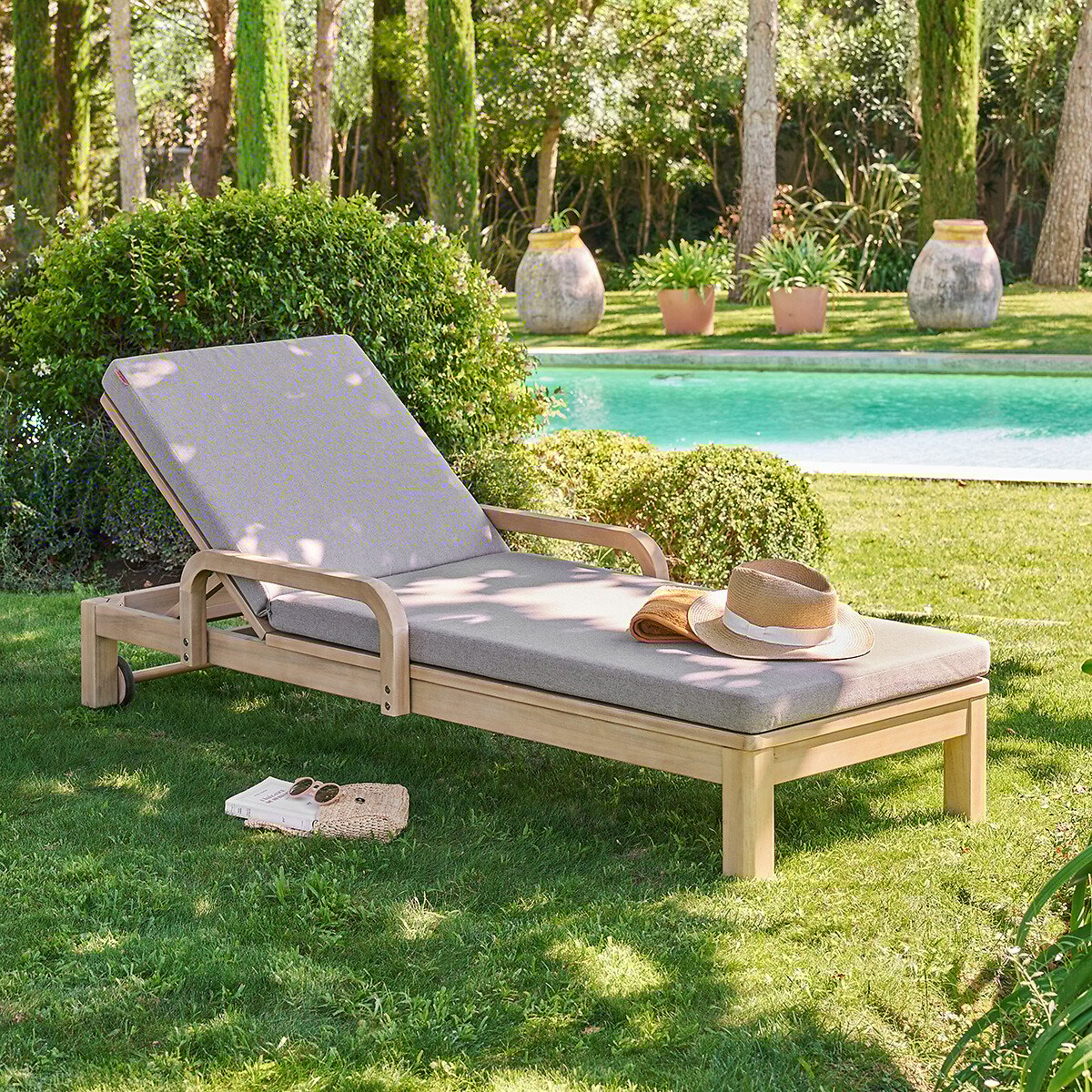 Espregui&ccedil;adeira PAPOUASIE taupe em madeira ac&aacute;cia