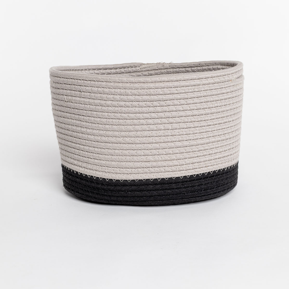 Cesto wc bege em algod&atilde;o 32x25cm