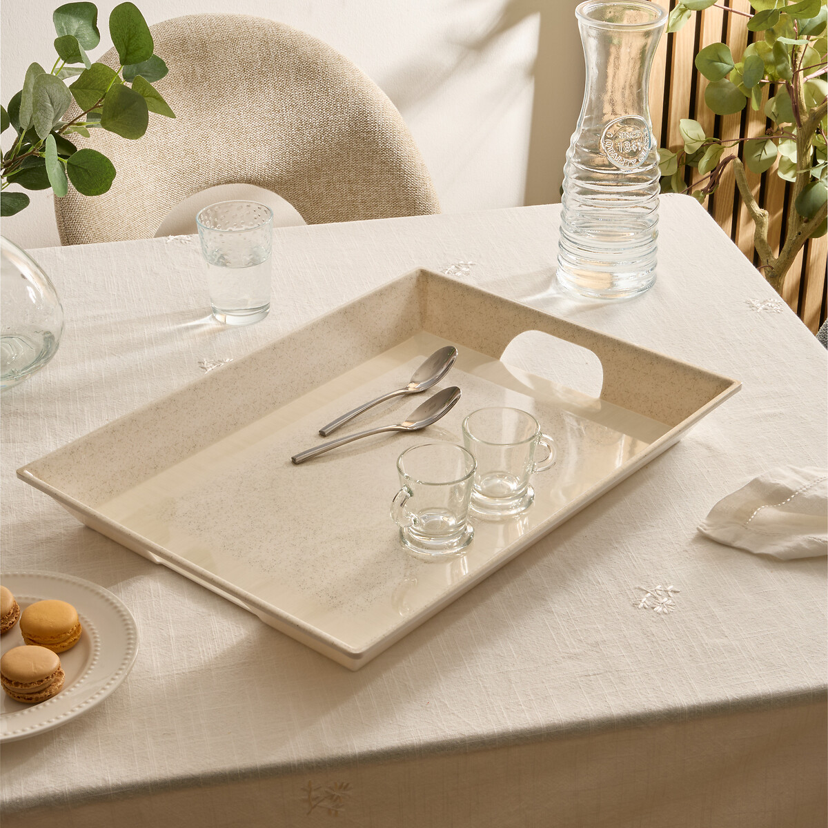 Bandeja retangular SOLENE bege