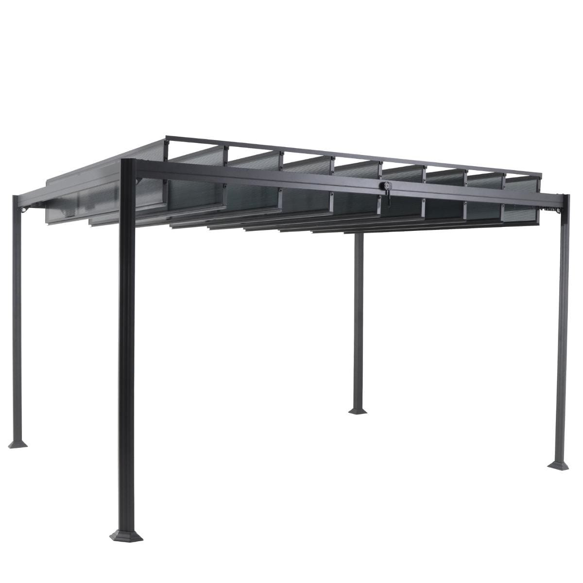 P&eacute;rgola BELIZE LATTES cinza graphite 3x3,8m