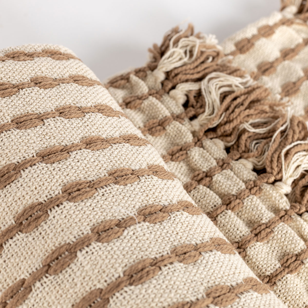 Manta ELM bege e taupe 130x160cm