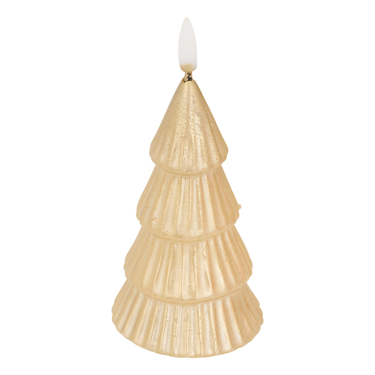 Vela &aacute;rvore natal dourado com led 13cm